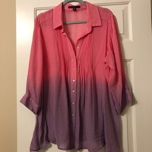 Pretty gradient purple and pink longsleeve tunic